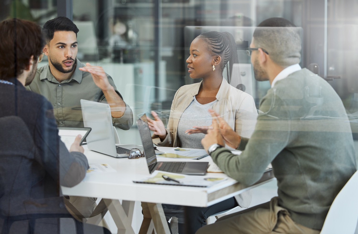 people collaborating in an office